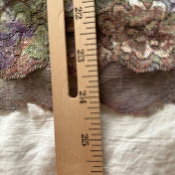 Coldwater Creek XL Sleeveless Dark Floral Lace Trim Top Boho Fairy Made In USA - Picture 7 of 7